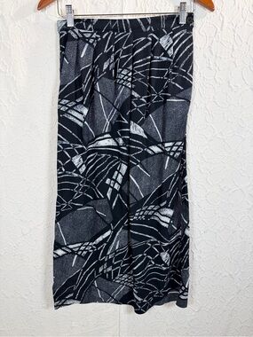Vintage Bernie Jo Abstract Pleated Structured Maxi Skirt Sz 11/12
